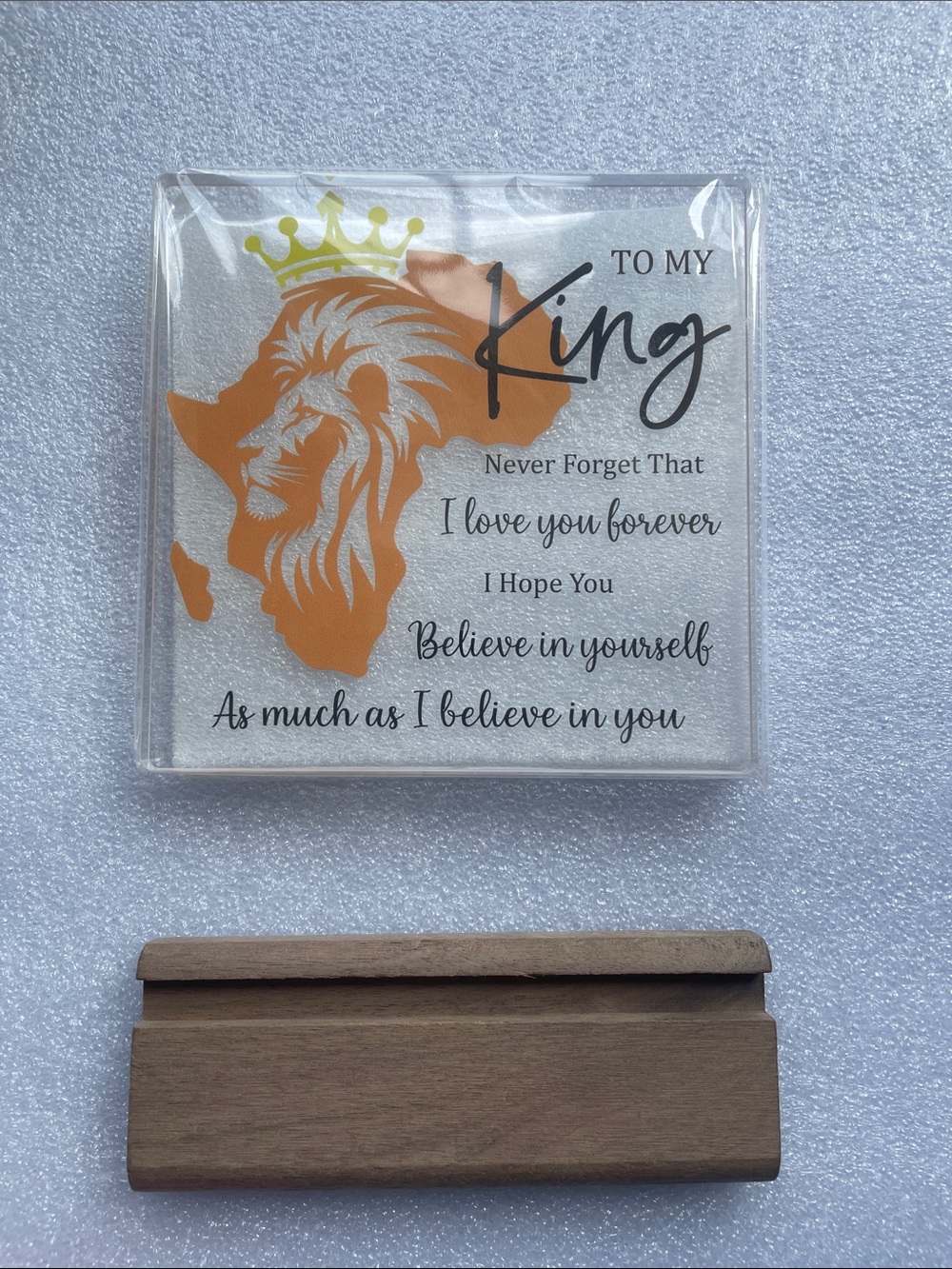 To My King Decorative Wall Plaque - Orange & Gold